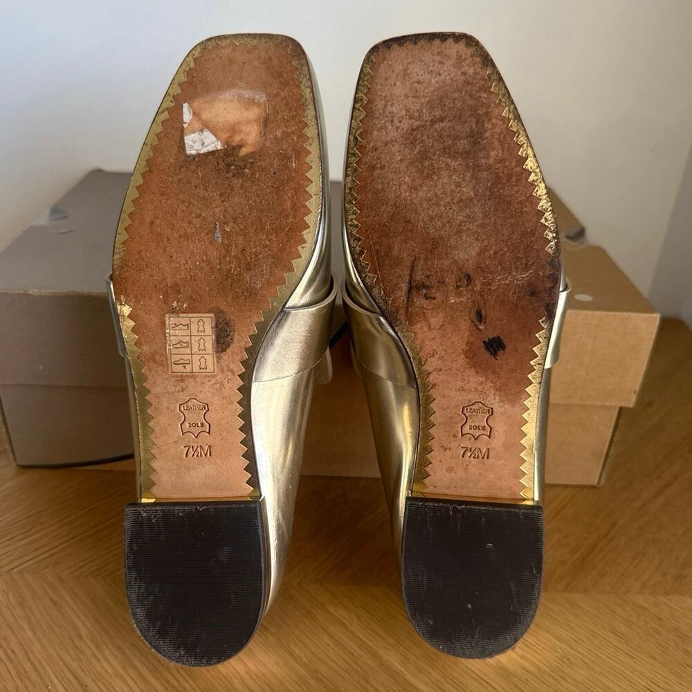 Tory Burch Sidney ‘Gold Tone’ Women Mule Slip On Shoes  - SZ 7.5 - Picture 13 of 14